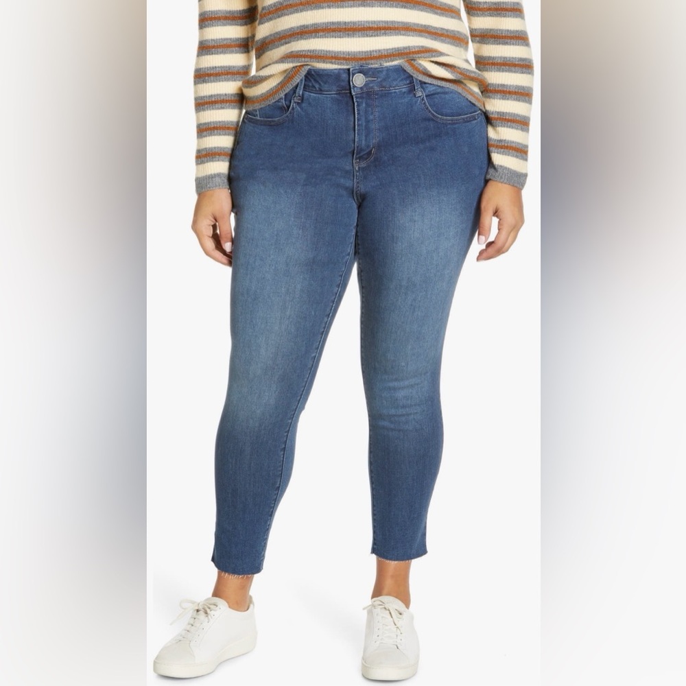 Wit & Wisdom ‘Ab’Solution High Waist Raw Hem Skinny Jeans